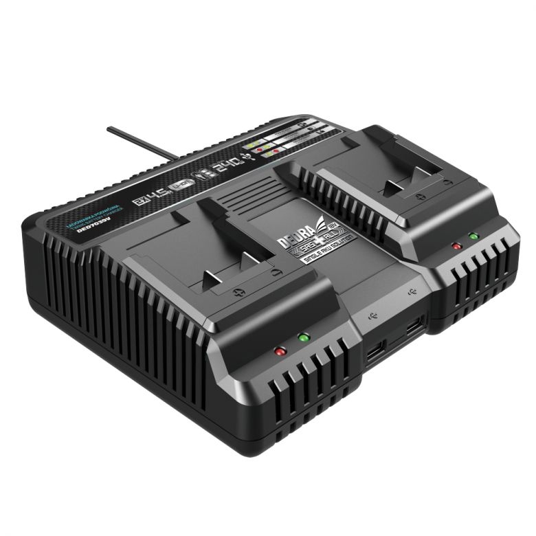 Dedra DED7039V Rychlonabíječka dvouslotová 2x4,5 Ah 18V akumulátorů SAS + ALL