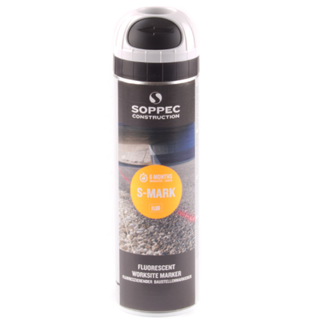 Bílý značkovač 500 ml ve spreji, fluorescentní Soppec