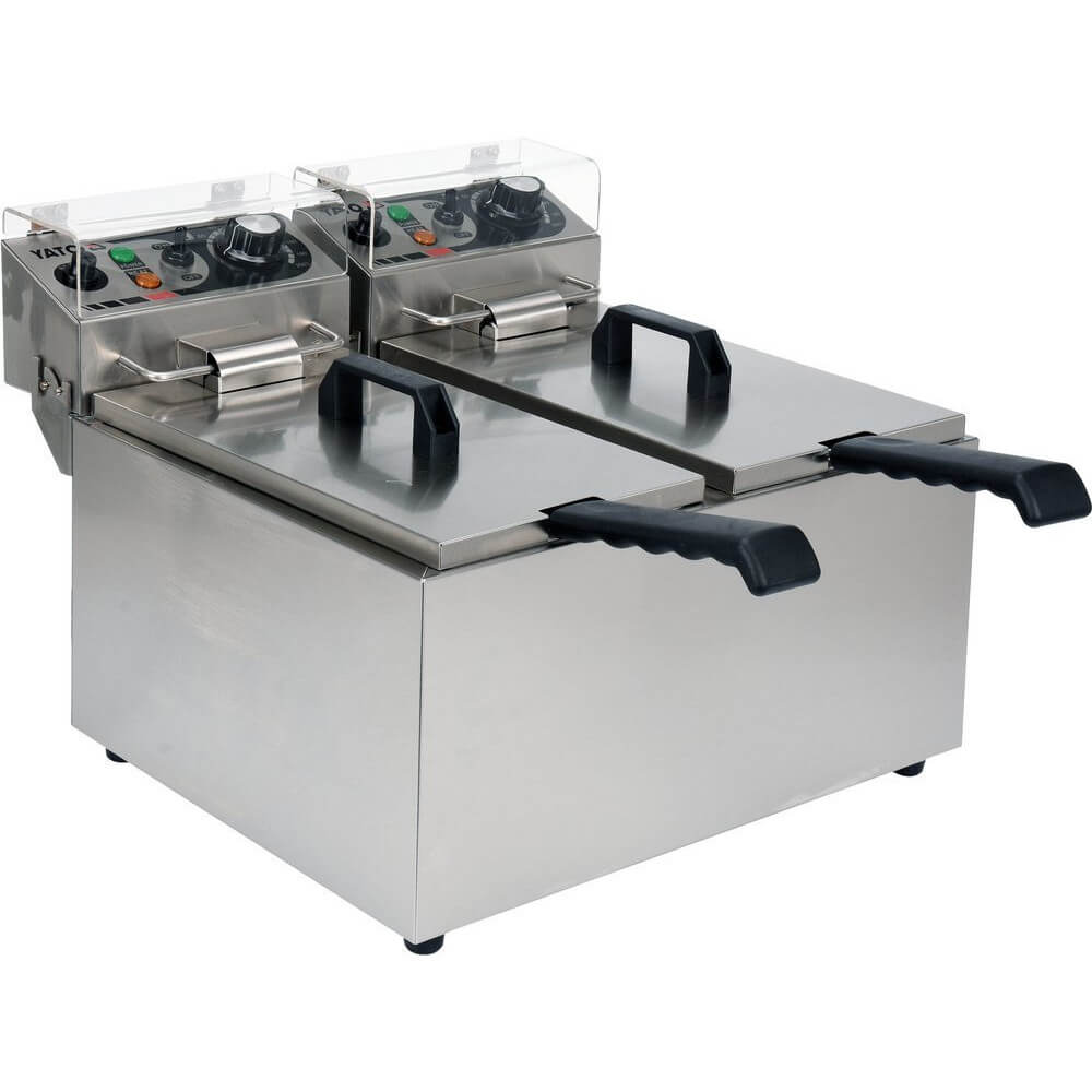 Yato Fritéza 5+5 l, 2x2 kW, 230V dvoukomorová YG-04621, nerezová