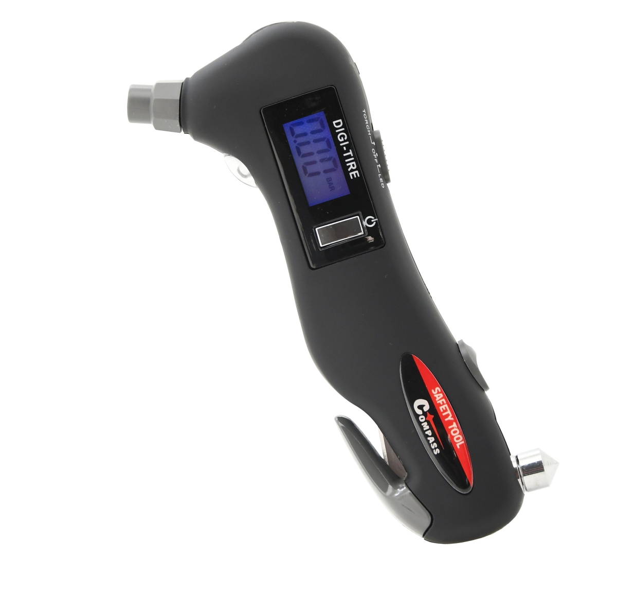 Pneuměřič 1-10 Bar, digitální Compass 09338 měřič tlaku v pneumatikách Safety Tool