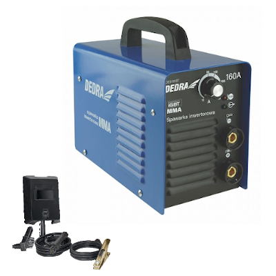 Svářečka invertorová IGBT 160A MMA Dedra DESi191BT + helma, kabely