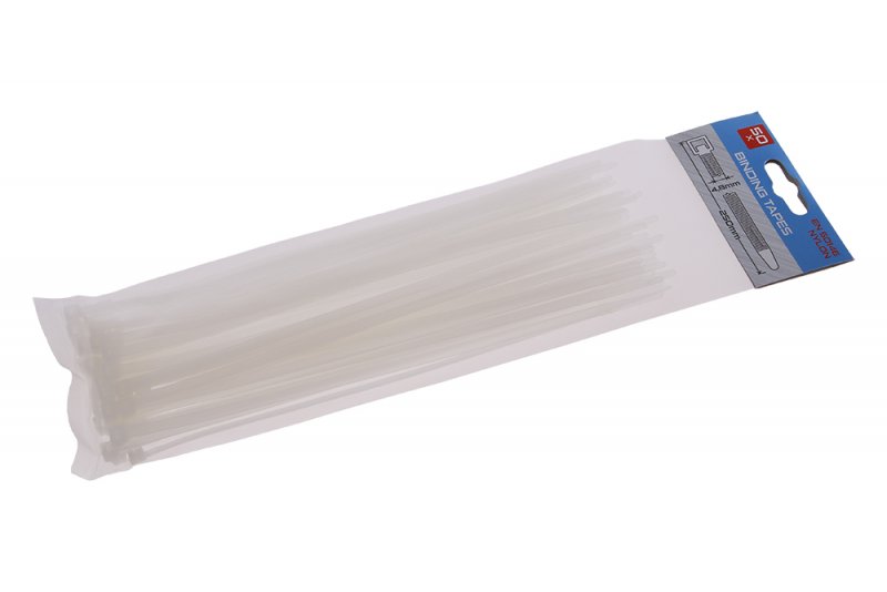 Pásky vázací 250x4,8 mm 50 ks bílé, 23858 nylonové Sulang EN 50146