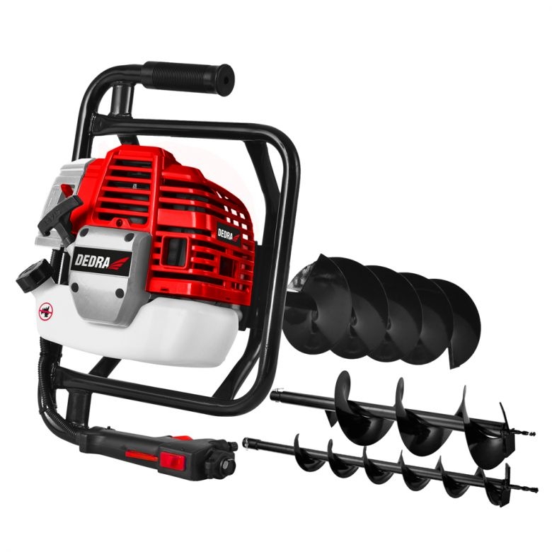 Dedra Benzínový půdní vrták 52 ccm, 1,45 kW DED8809 motorový + 3 vrtáky