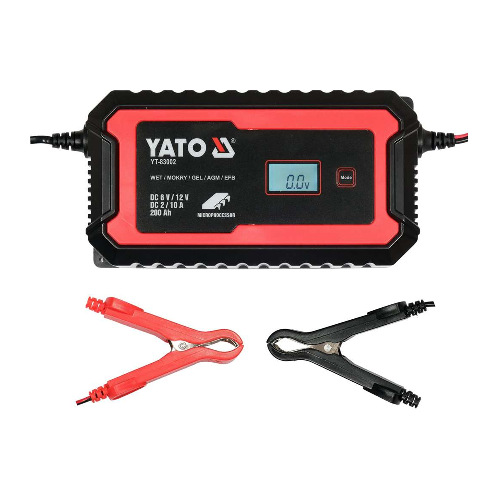 YATO Nabíječka s LCD displejem 6V / 2A, 12V / 10A, YT-83002 na autobaterie