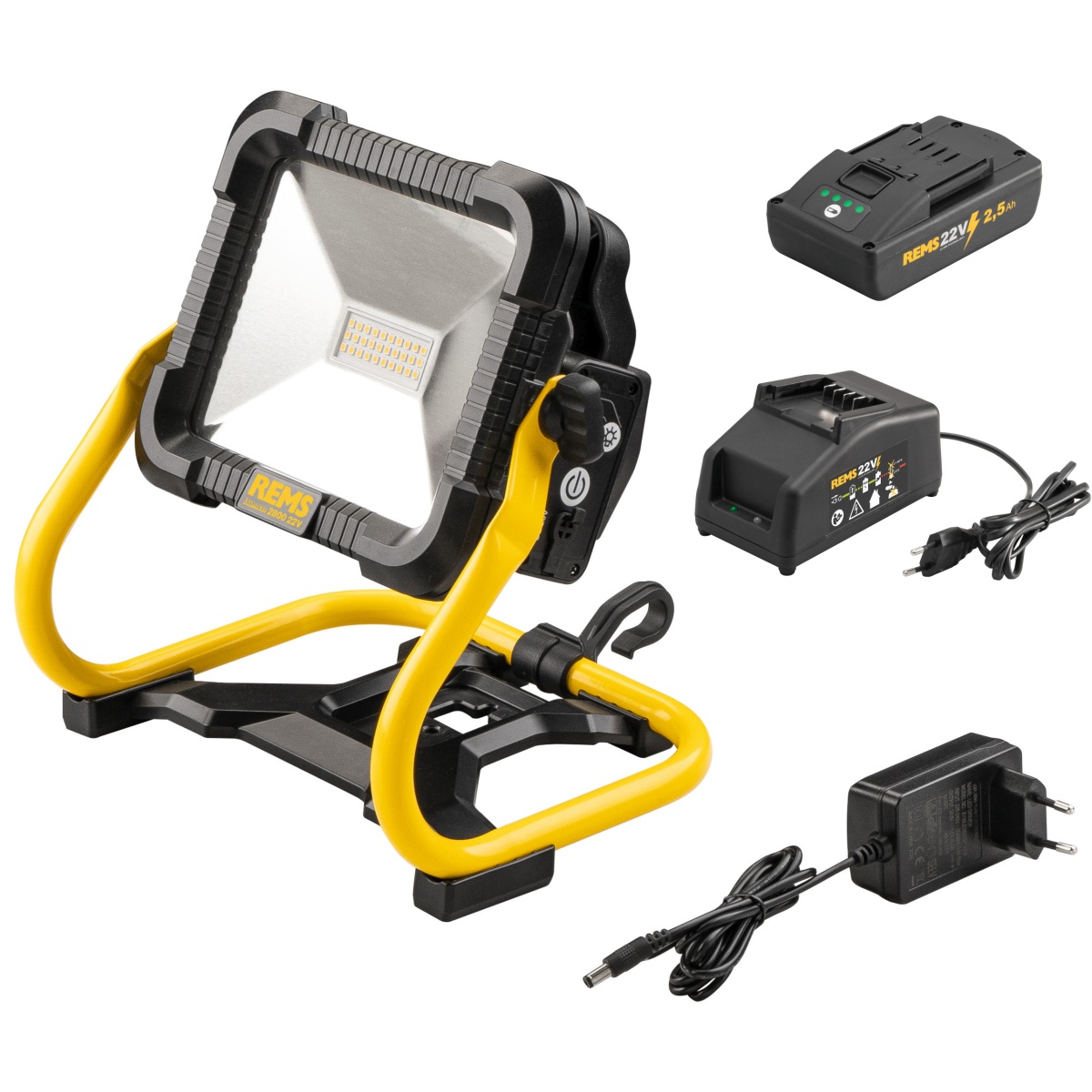 Rems LED Aku Set stavební reflektor Lumen 2800, Li-Ion 22 V Set 175211