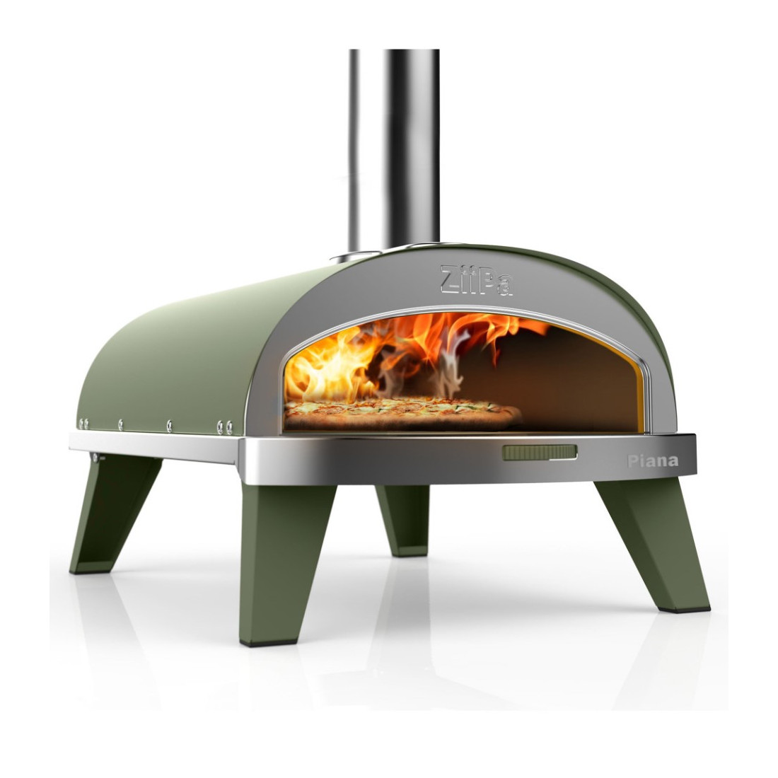 Pizza pec Piana 31 cm na dřevěné pelety, zelená Ziipa 22-002