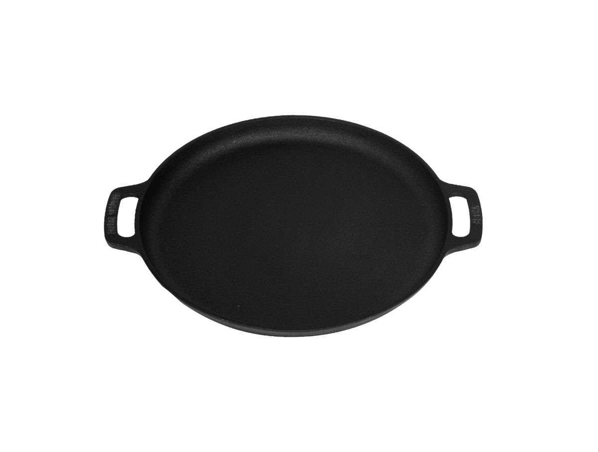Litinová pánev 35 cm, plancha Valhal Outdoor VH35F kruhová, nízká