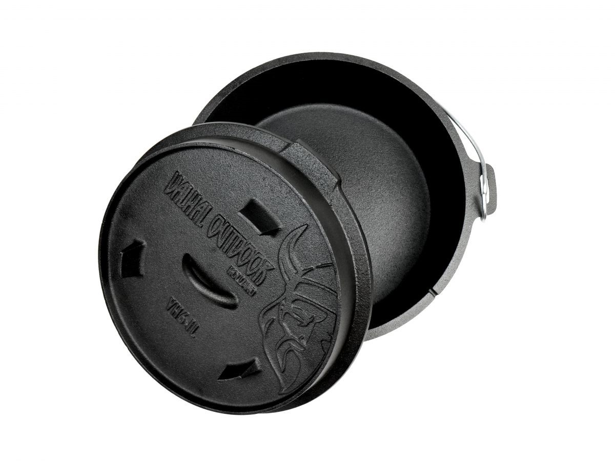 Litinový kotlík 32 cm, 6,1 l dutch oven Valhal Outdoor VH6.1L