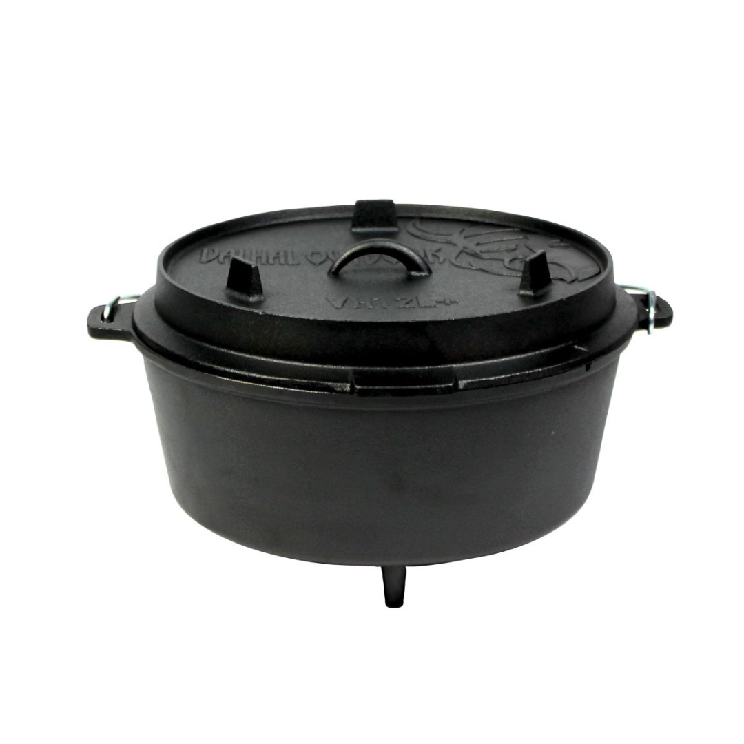 Litinový kotlík 37 cm, 12 l dutch oven, nožky Valhal Outdoor VH12L+