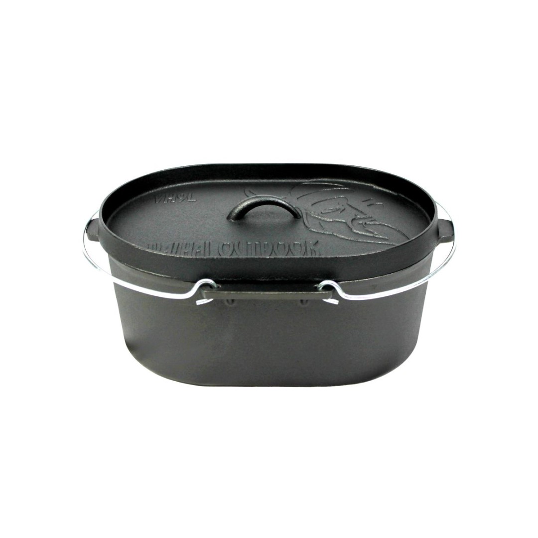 Litinový oválný hrnec 9 l, Dutch Oven Valhal Outdoor VH9L
