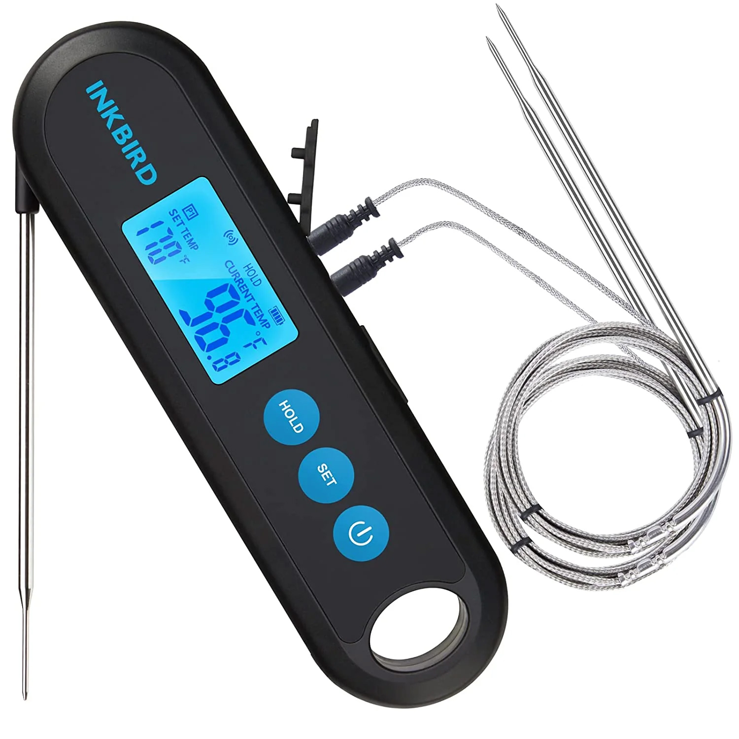 Digitální ultrarychlý kapesní teploměr + 2 sondy IHT-2PB Inkbird Bluetooth Combi