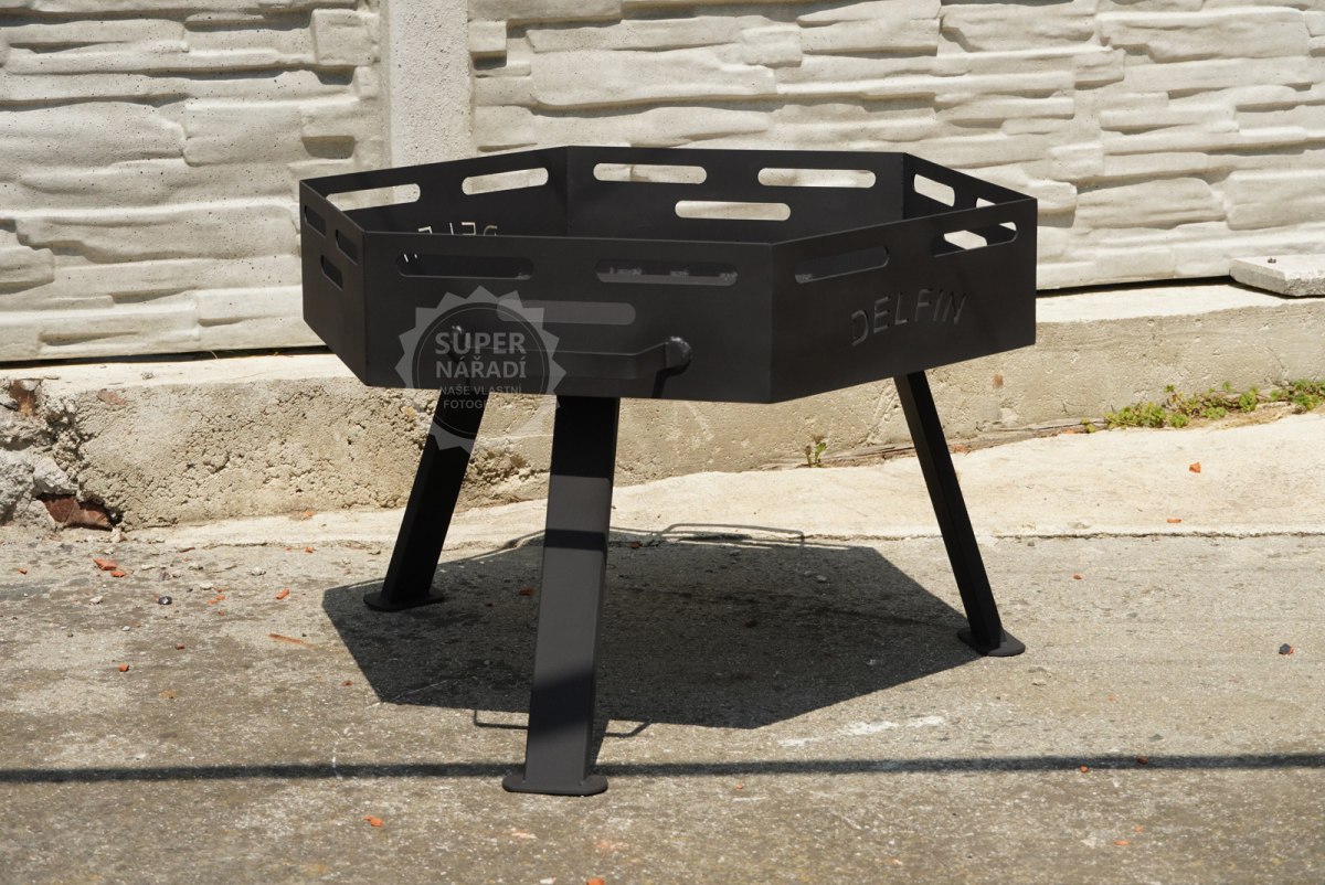 PLD Ocelové ohniště Hexagon 6A, 68x52cm KRB3, termo, 6 úhelník na 3 nožkách Delfin