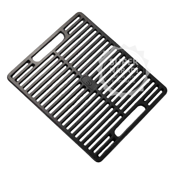 DAVR BBQ grilovací rošt 40x46cm z 10mm litiny, LE4046 obdélníkový, vnitřní madla