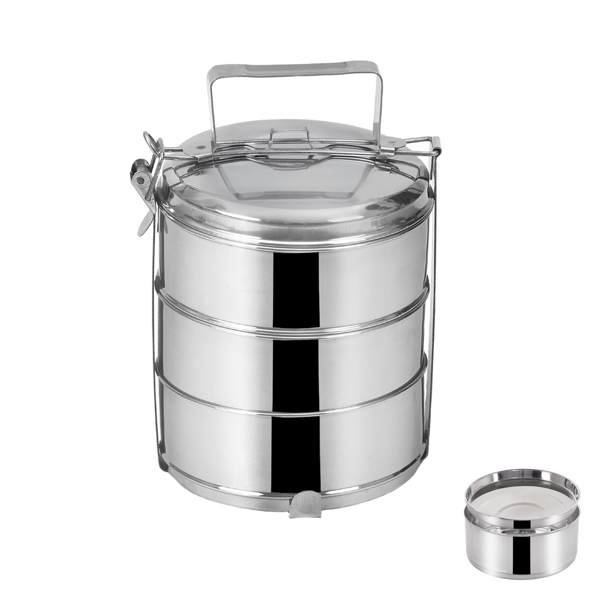 Orion Jídlonosič nerez + víka 3 x 1,3 l, 16 cm, 120964, 3-patrový