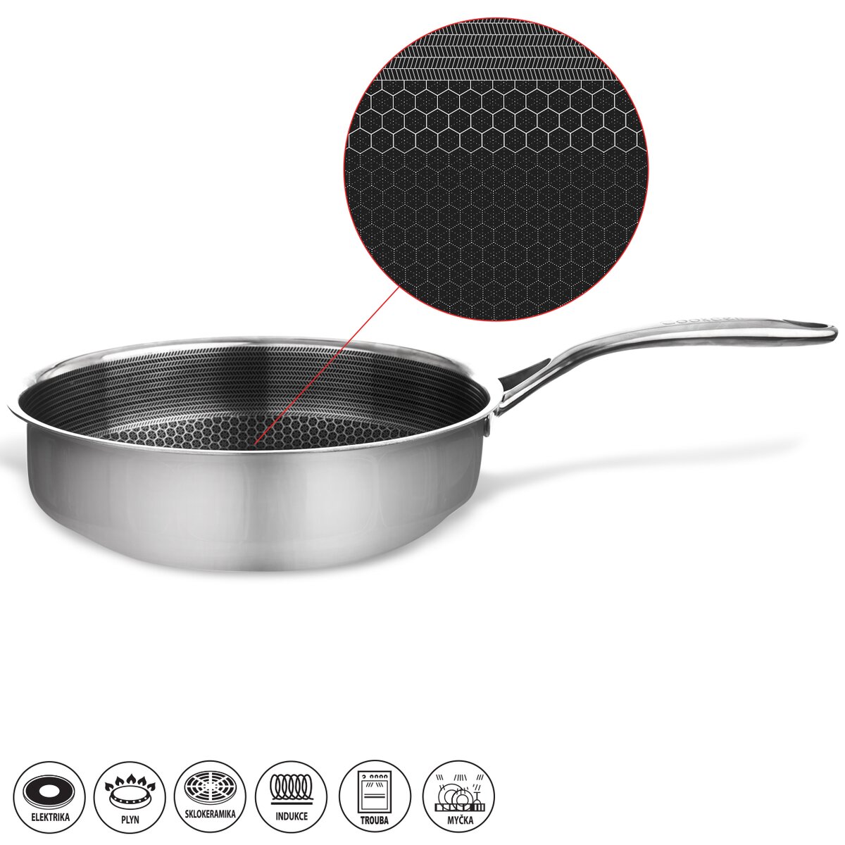 Orion pánev COOKCELL 26 cm 112981 nerezová s nepřilnavým povrchem