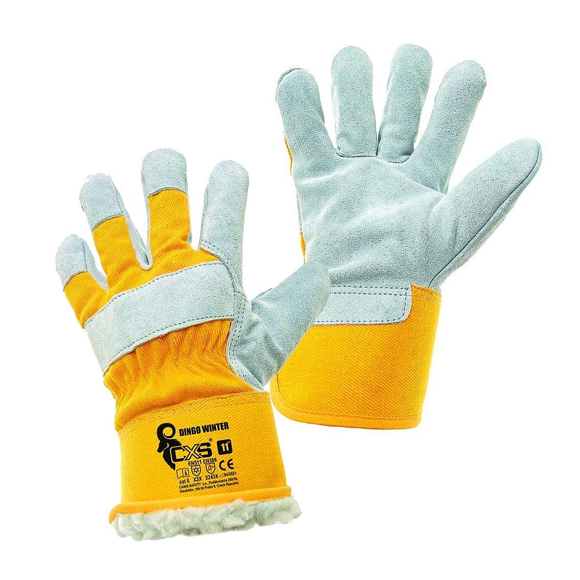Zimní pracovní rukavice Dingo Winter kombi, velikost 11" šedo-žluté CXS CA370000100011 - pár