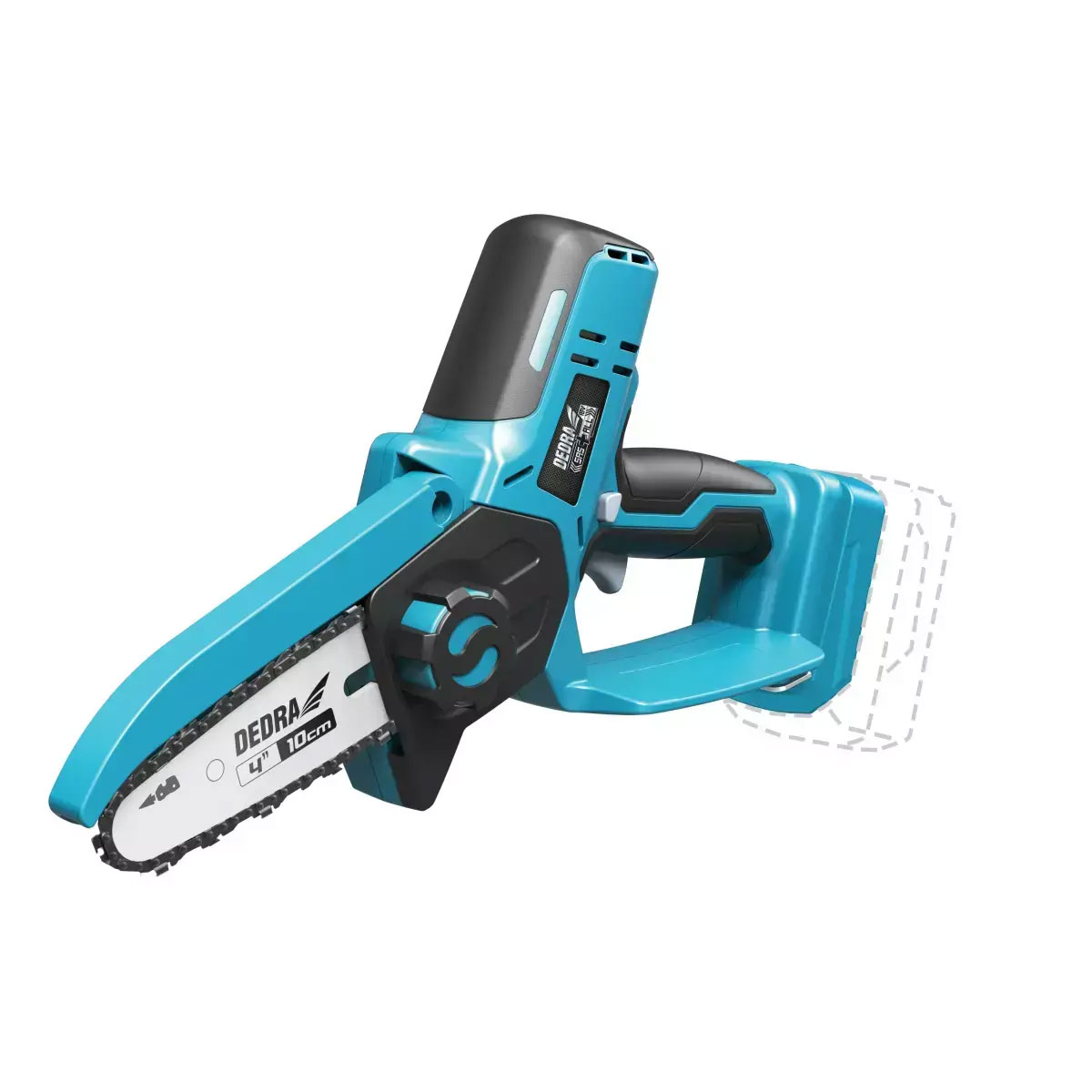 Dedra Mini Aku 18V řetězová pila 4" DED7099, 100 mm lišta SAS+ALL