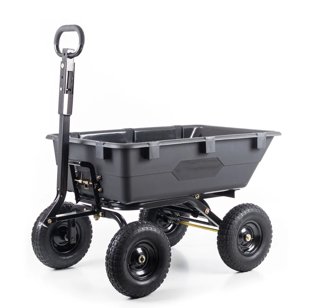 G21 Zahradní vozík GA 120, 6390216 do 600 Kg, sklápěcí korba, 4 kolečka, černý GA-120-DC