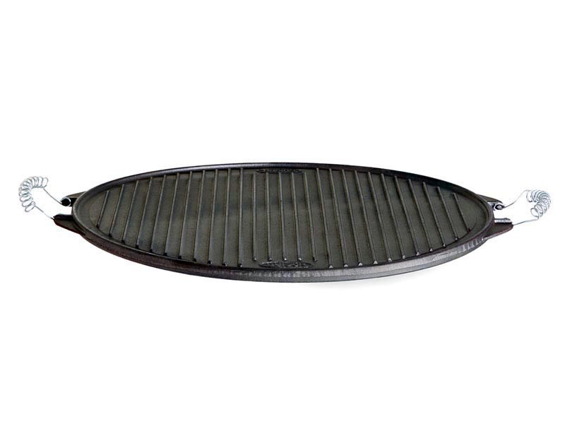 Grilovací plát 42 cm, litinový, oboustranný s chromovanými madly PWI New 11045