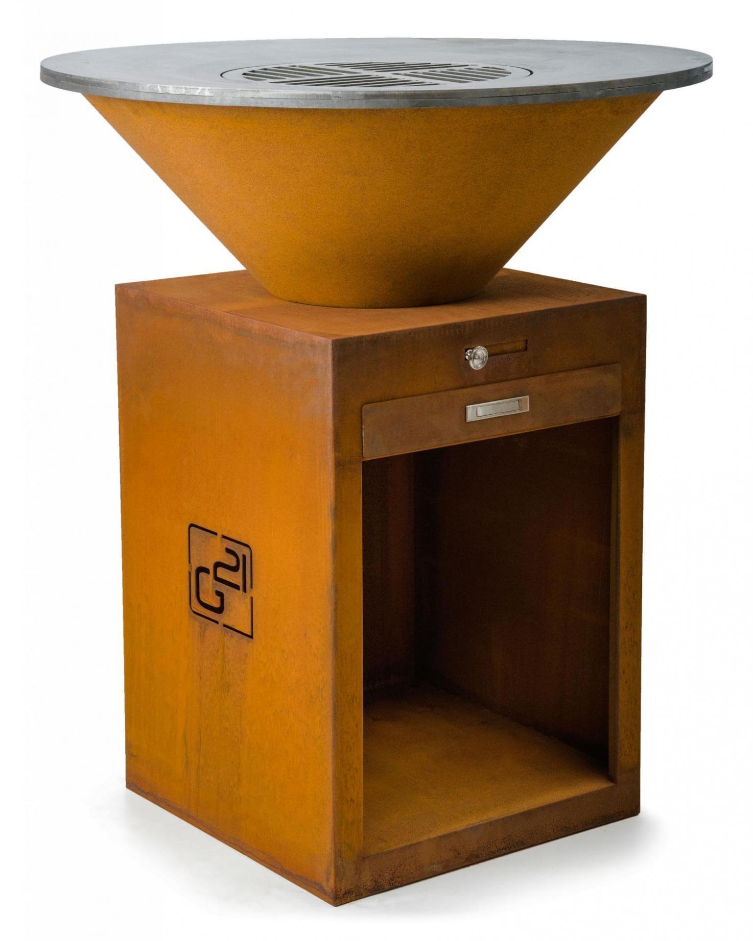 Gril G21 Oregon Corten s planchou 85 cm 63903201, kruhové