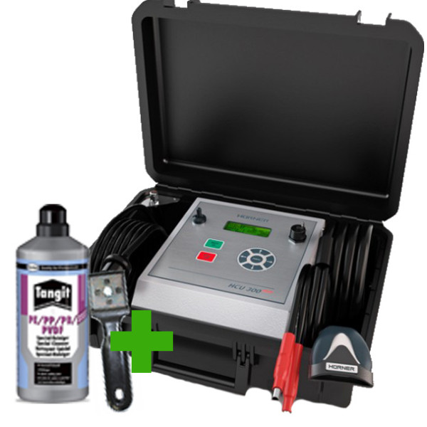HÜRNER HCU 300 MINI svářečka elektrotvarovek do 180 mm, 200-230-138 pro tlakovou vodu, plyn + čtečka čárového kódu, set