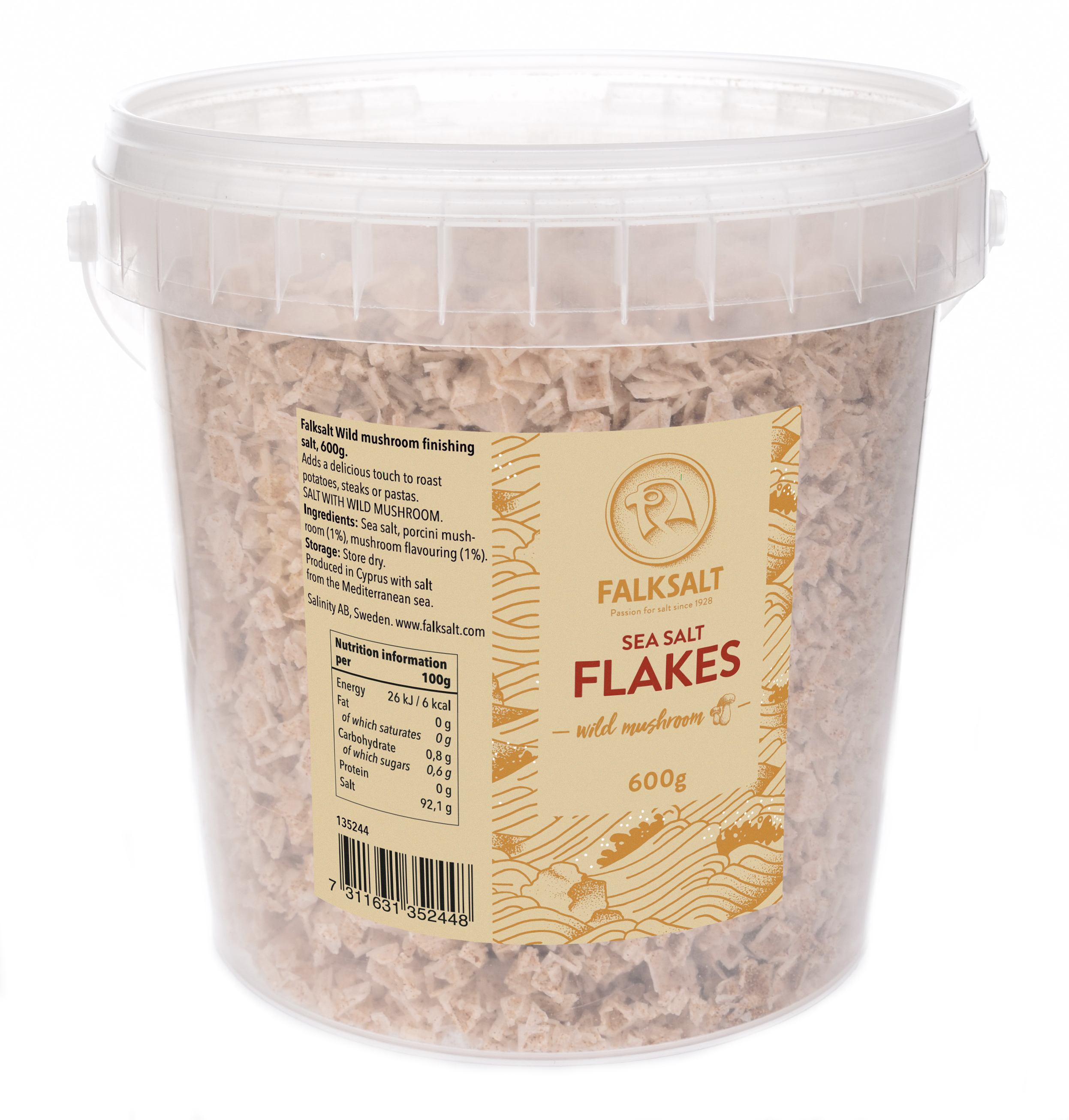Mořská vločková sůl Houbová, 600 g Falksalt 135244