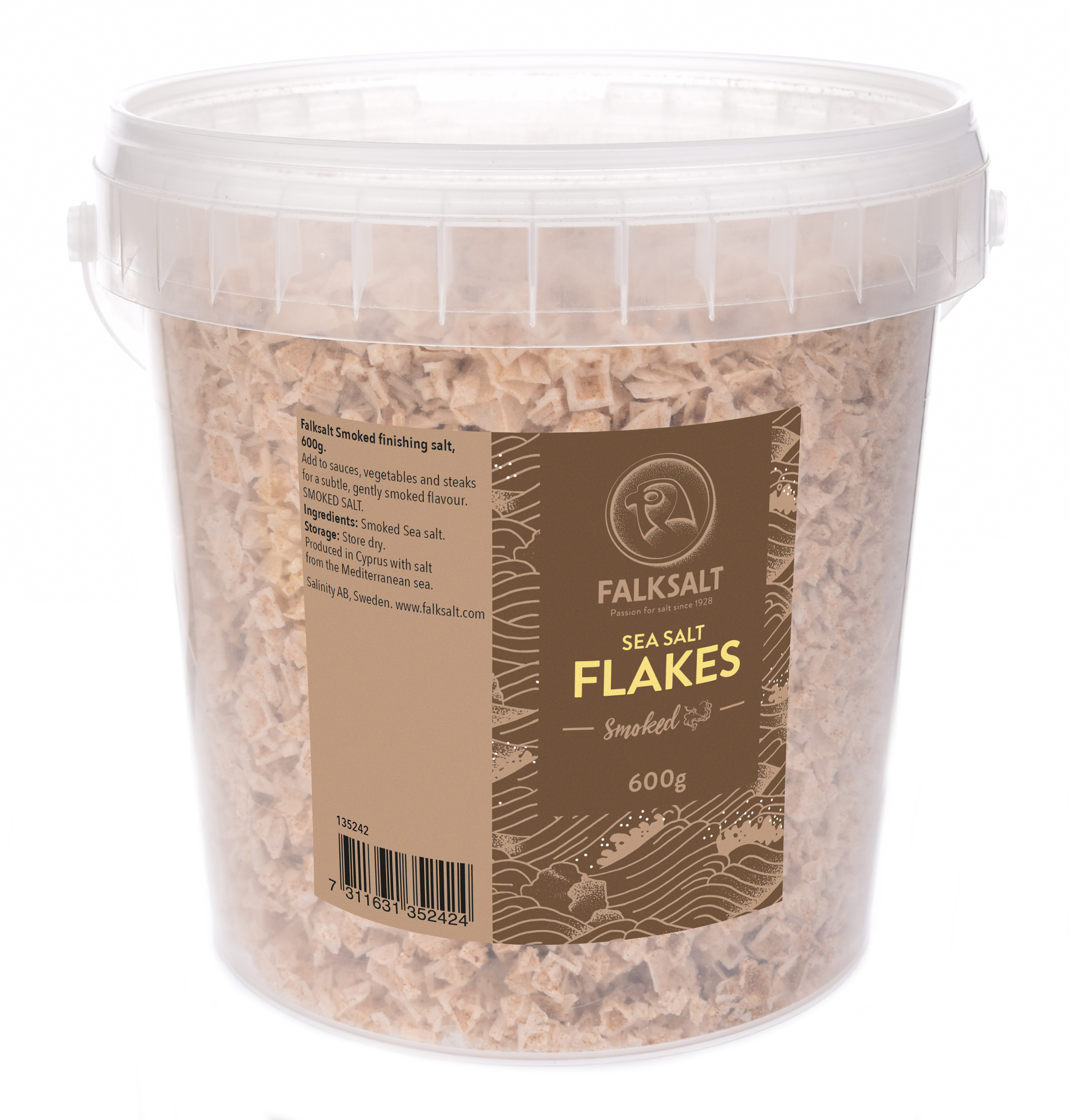 Mořská vločková sůl Uzená, 600 g Falksalt 135242