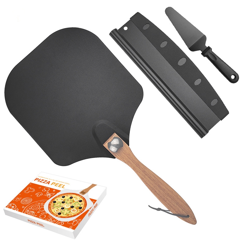 UG Grill Sada pizza příslušenství III, DP-6819B Black - malá lopata, kolébkový nůž, špachtle