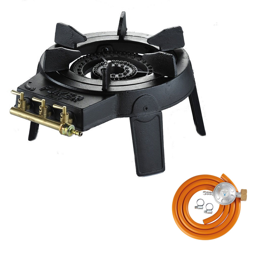 FOKER Průmyslový vařič Wok 9,2 kW PB 37 mbar, celo-litinový 03200W velkokapacitní + připojovací set 37 mbar