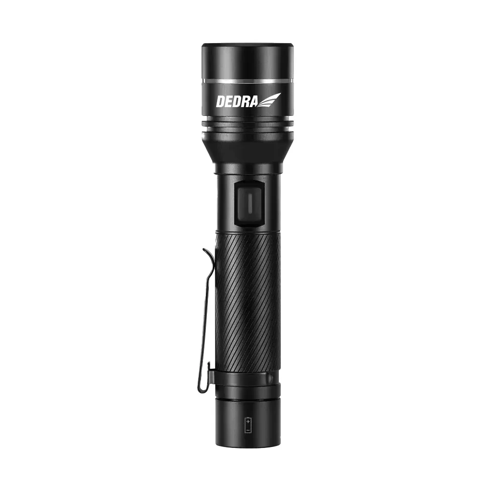 LED svítilna SMD 1000 lm, dosvit 500m, DEDRA L0951 černá, Li-Ion 2200 mAh