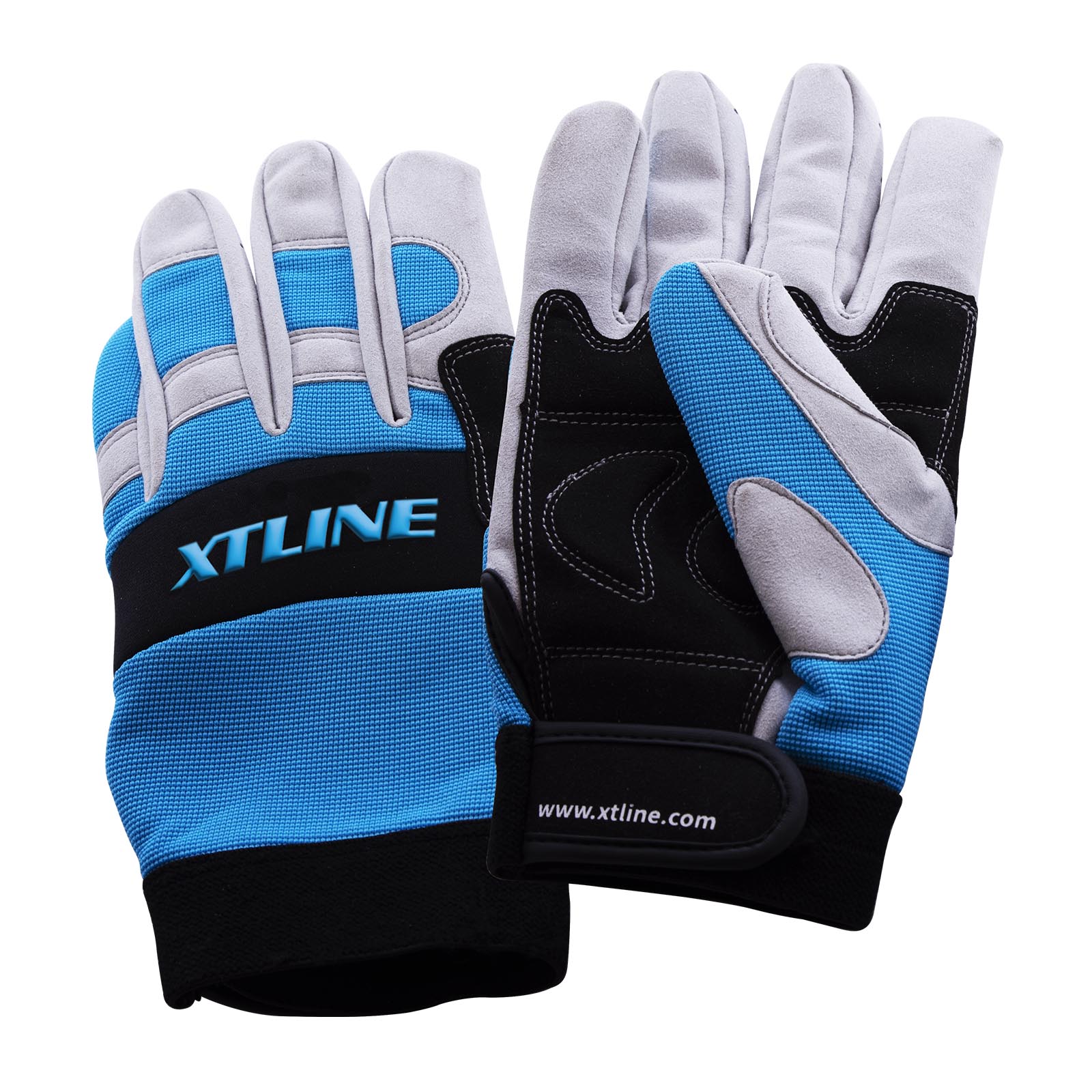 XTLINE rukavice pracovní XL kombinované, XT90102 modro-šedo-černé