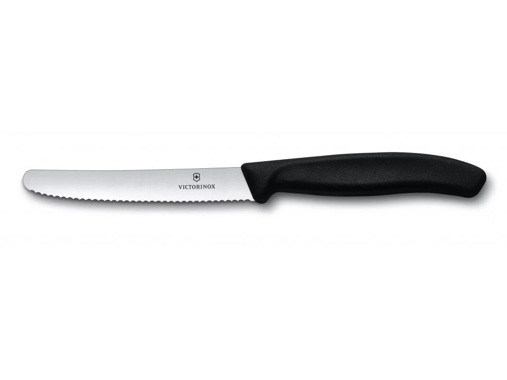 Victorinox Nůž na rajčata Swiss Classic 11 cm, 6.7833 černý, vroubkovaný