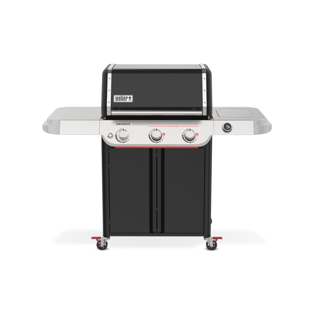Weber Plynový gril Genesis E-325W, 1501394, 3 hořáky 14,3kW, Sear Zone, Smart teploměr, černý