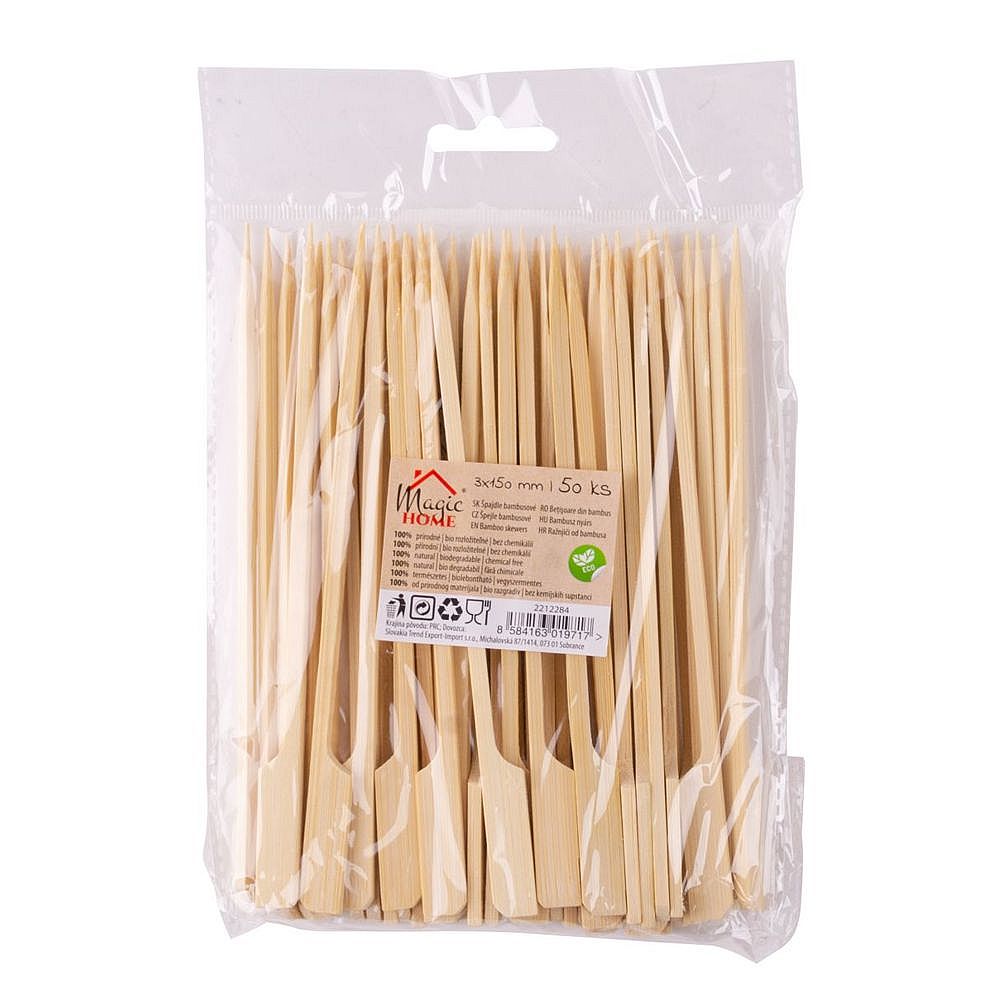 Špejle na burgery bambusové MagicHome ECO TG, 150x3x3mm 50 ks, 2212284
