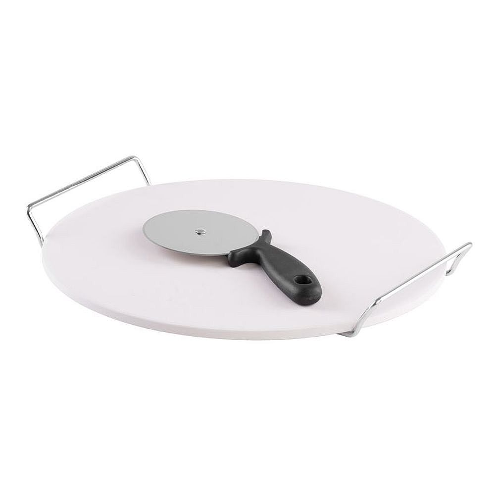 Magic Home kámen na pizzu, chleba 33cm s kráječem 801711 + rám, madla