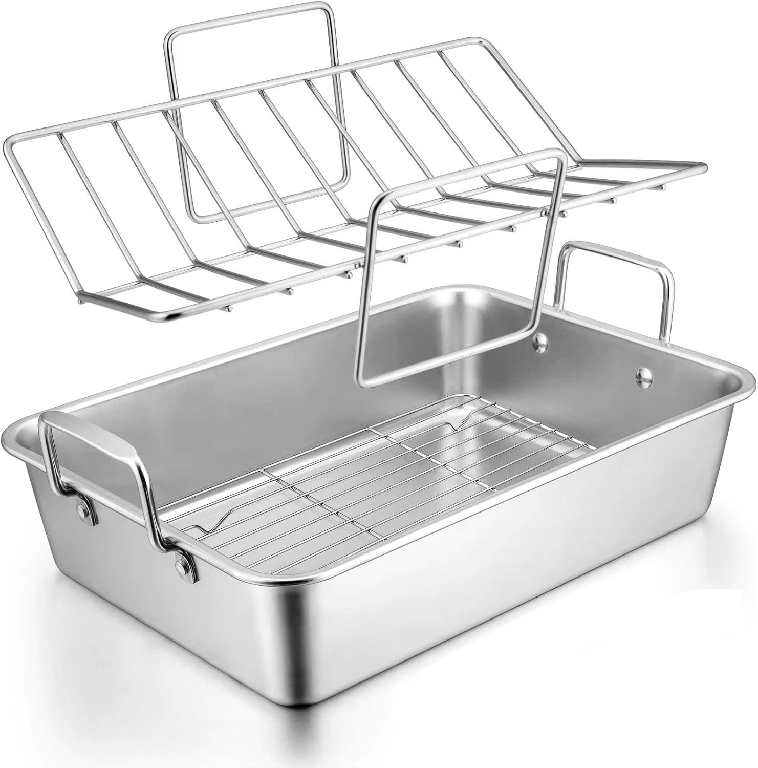 UG Grill Nerezový plech na pečení s mřížkou a roštem 44x29x10cm, DP-402