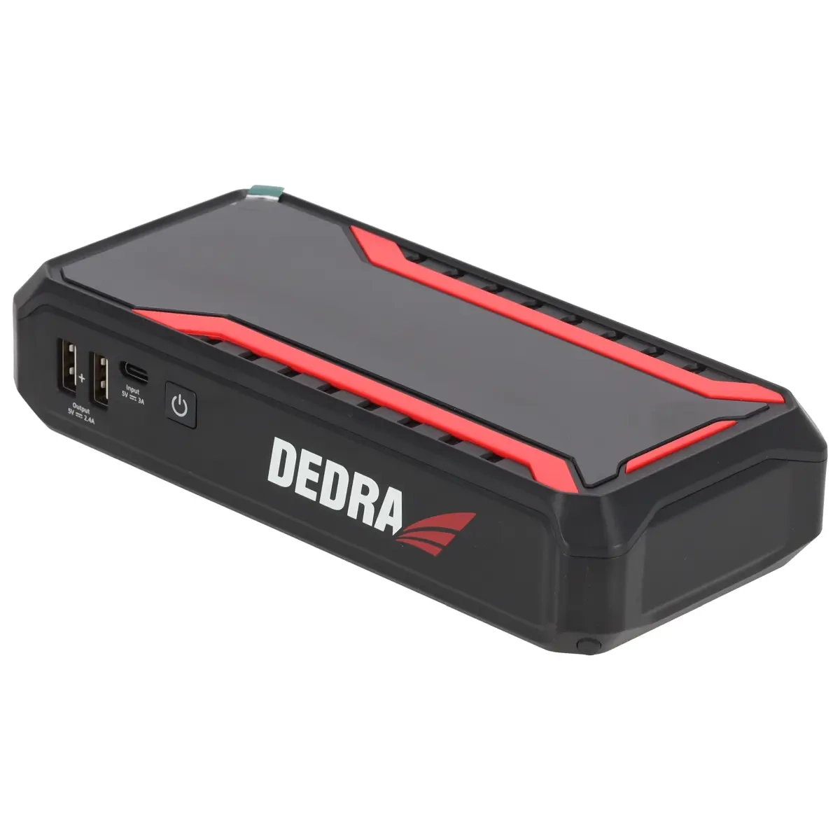 Dedra powerbanka 12000mAh Li-Ion, LCD DEPP1201 funkce pomocného startu, svítilna, kabely