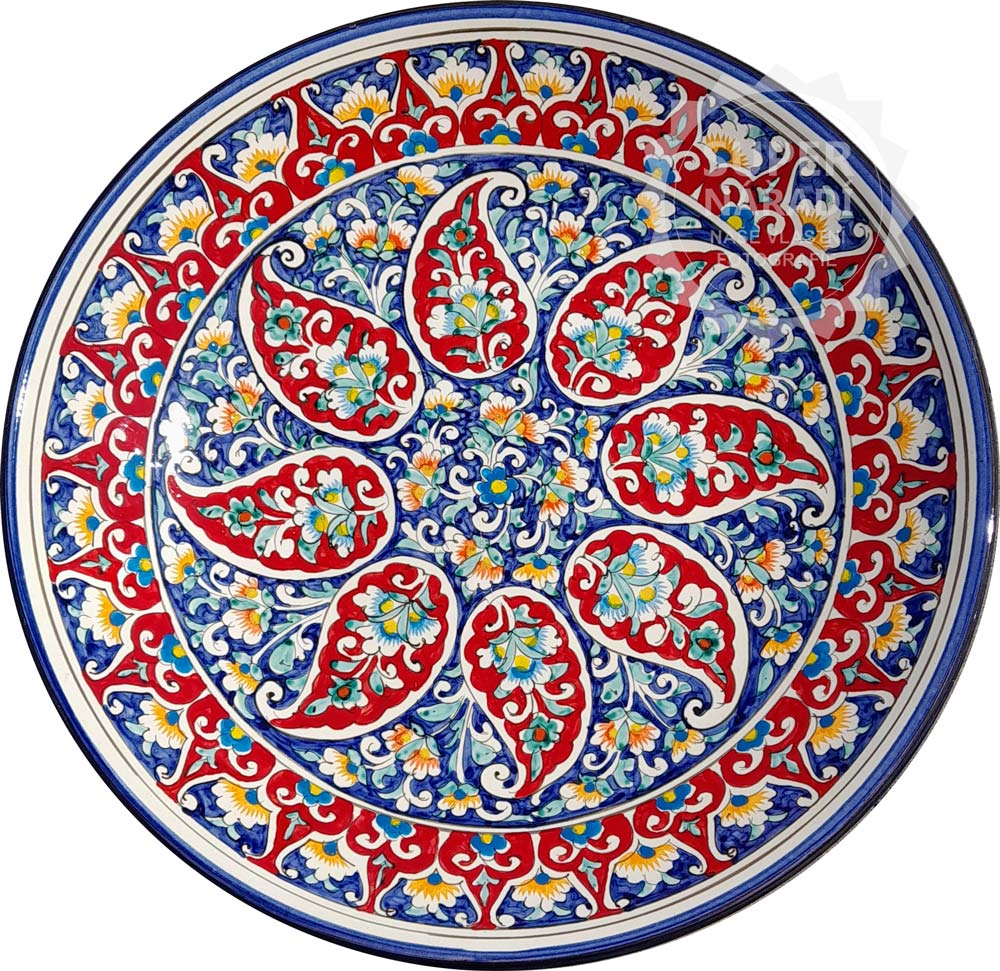 Lagan 42 cm uzbecký keramický talíř "KORA-KOLAM" No. 6 modrý, servírovací DX62940