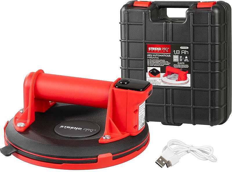 Strend Pro Aku přísavka na dlažbu, sklo 3,7V 1,8Ah, do 130kg, 2172985 Premium
