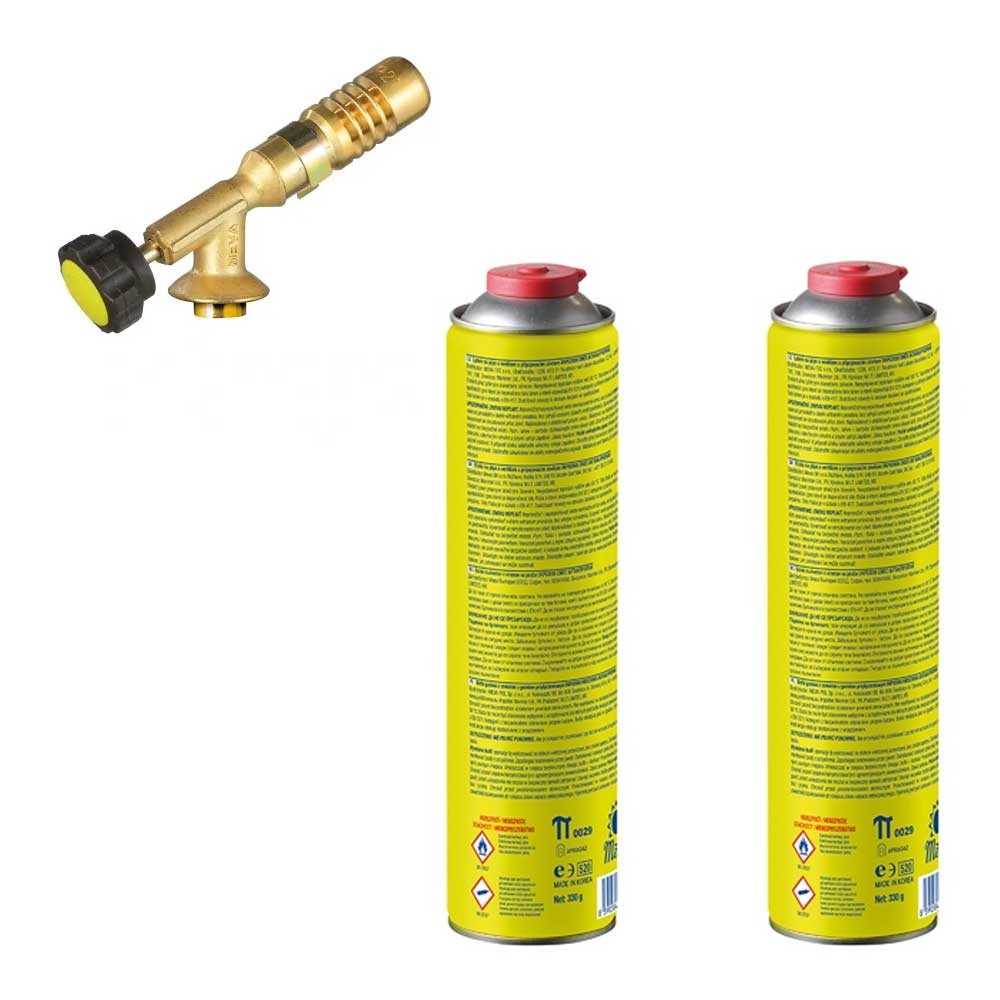 Meva plynový hořák 1,8 kW Worker 7/16" KP21003 + 2 kartuše 330g KP02009 SN Set