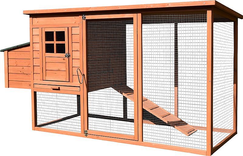 Strend Pro dřevěný kurník pro slepice 200x75,5x103cm, 2173853 pletivový výběh
