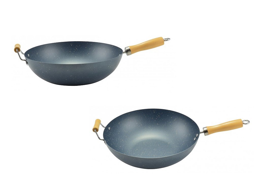 Pánev WOK nepřilnavá PH 32 cm s dřevěnými madly IK28030 / 13178
