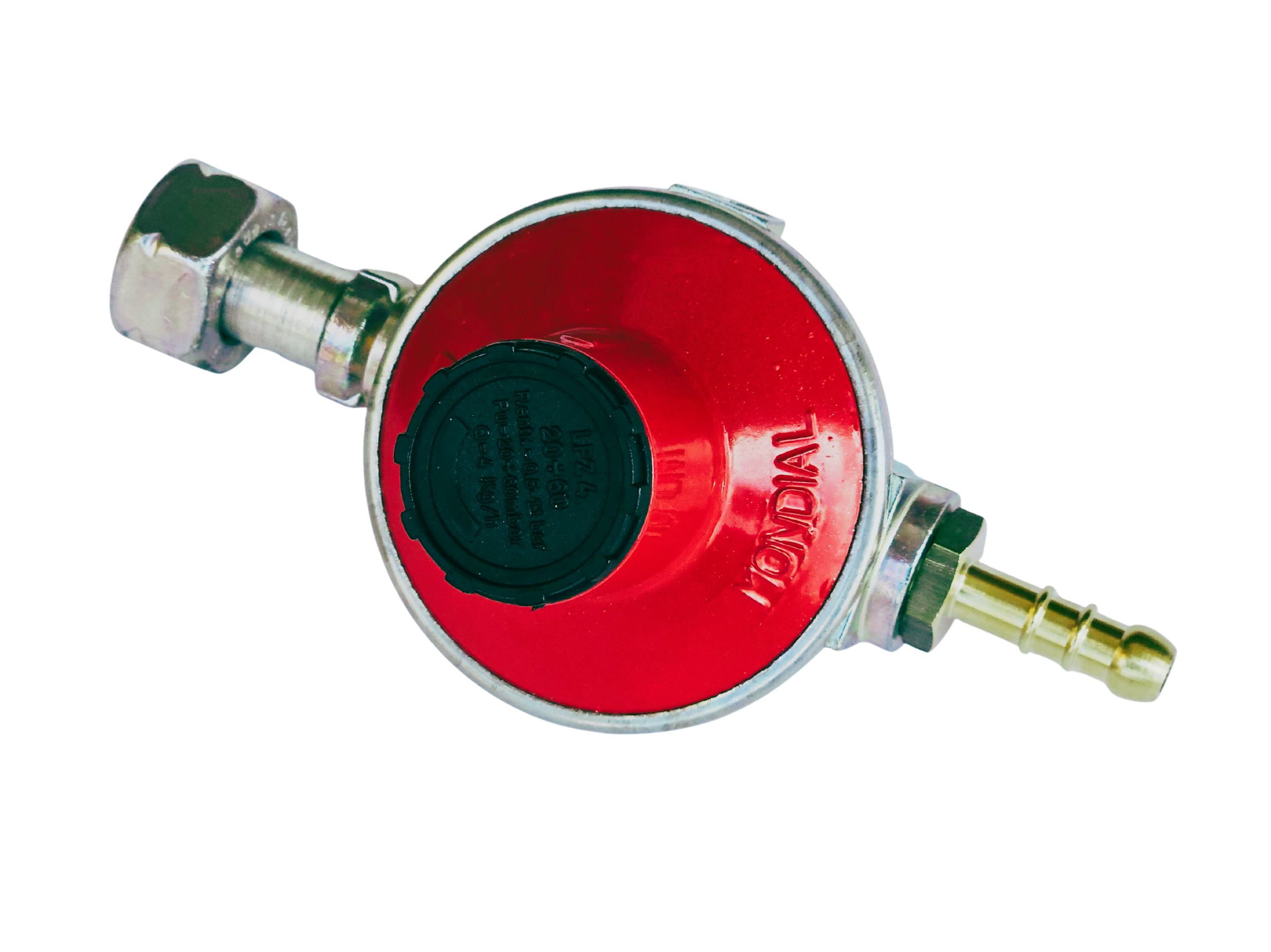 Výkonný plynový regulátor PB MONDIAL LPZ 4, průtok 4 kg/h, 30 mbar, 10121, červený