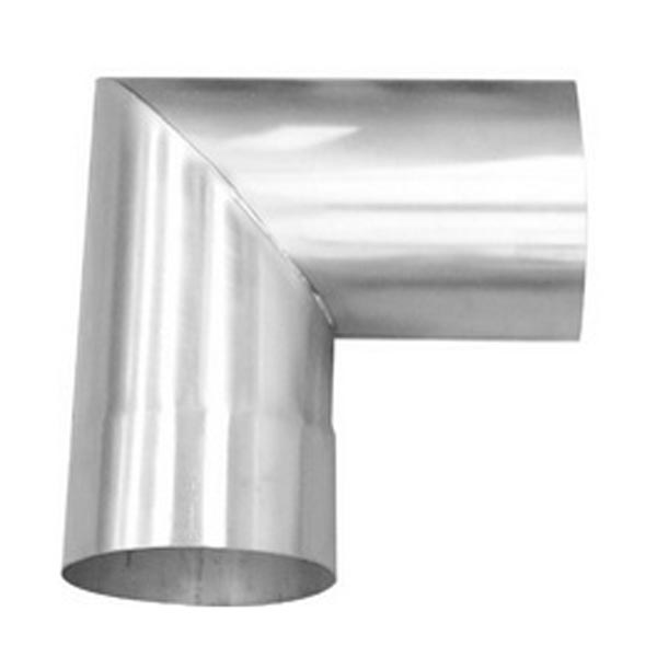 KVJ Koleno kouřovodu 130 mm, pravoúhlé, nerezové Inox
