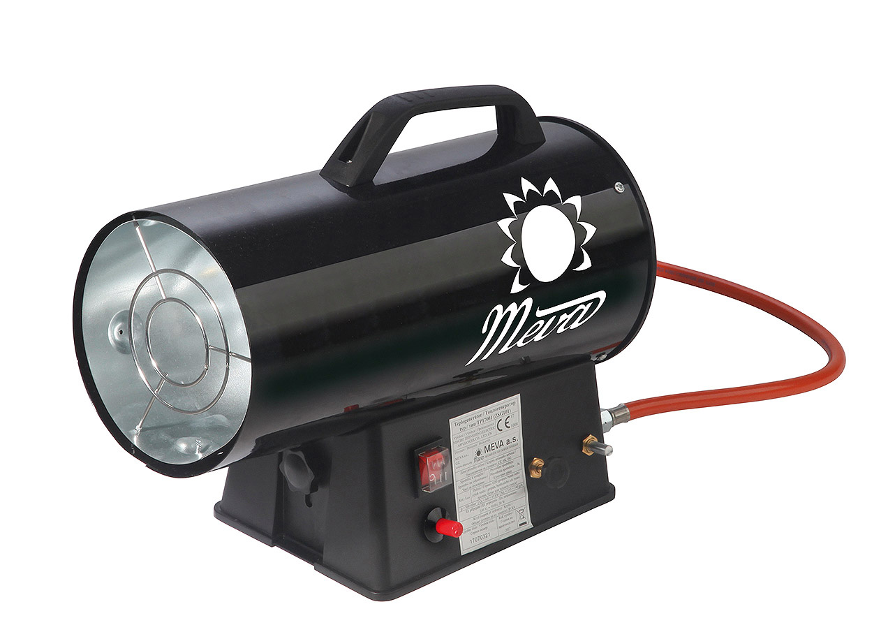 Teplogenerátor 5-10kW černý, plynový s regulací MEVA TP17001