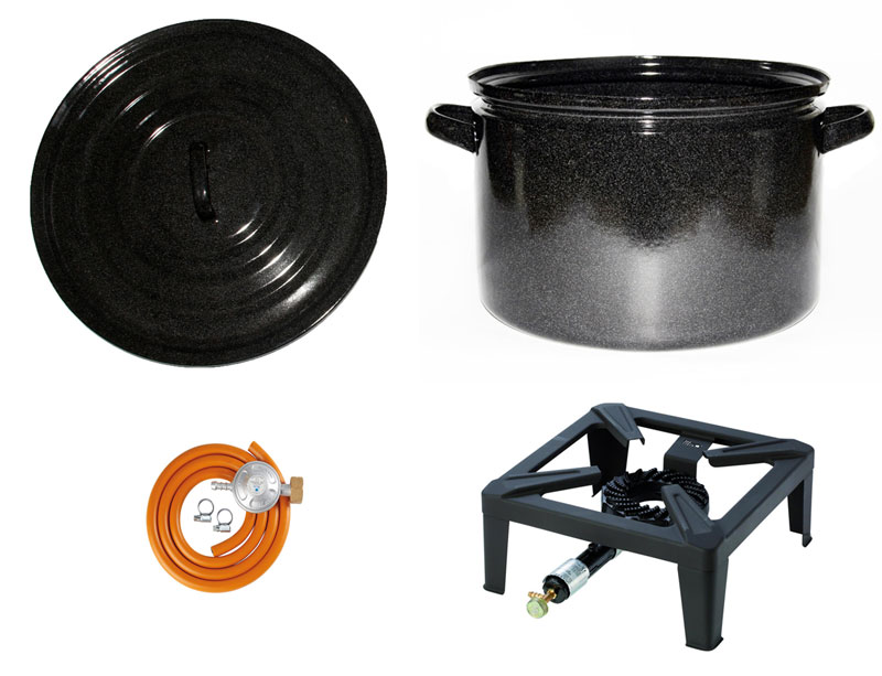 Varný komplet PB Vařič 7,5KW + 50 l smaltovaný hrnec s poklicí SN Zeus, Sfinx Belis