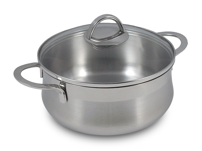 Kastrol Emotion 5,5l - 26x11cm nerezový, skleněná poklička Silampos 637123WA1026100