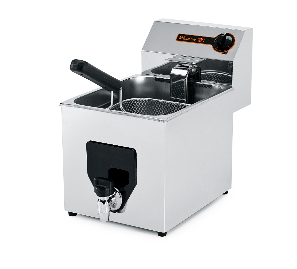 Fritéza Fiamma FF-10 NV 8l s výpustí, 230V elektrická, INOX