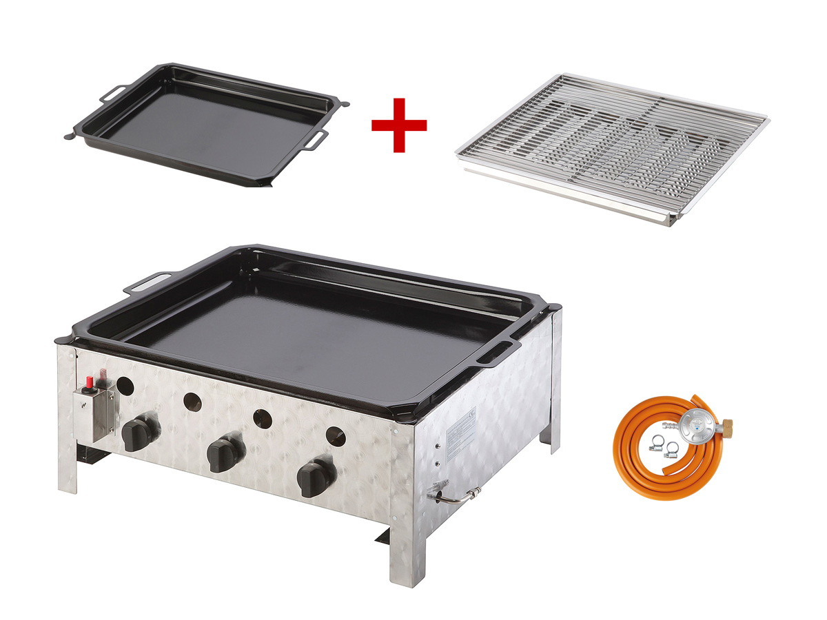MEVA Duo Set plynová pánev Pelvis 10 kW + grilovací rošt Rascal GP15001, GD15002 SN
