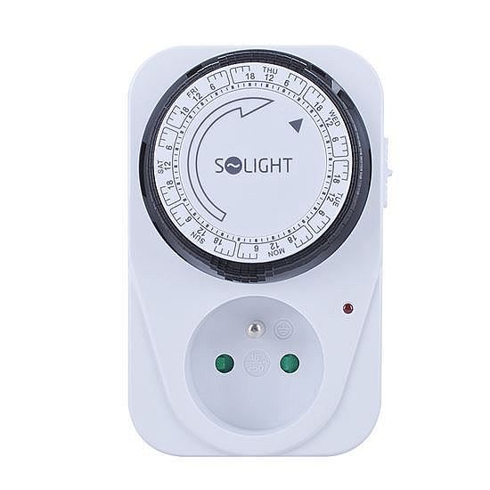 Solight DT02 Časový spínač mechanický, týdenní, interval 2h, vypínač, 230V max. 3500W
